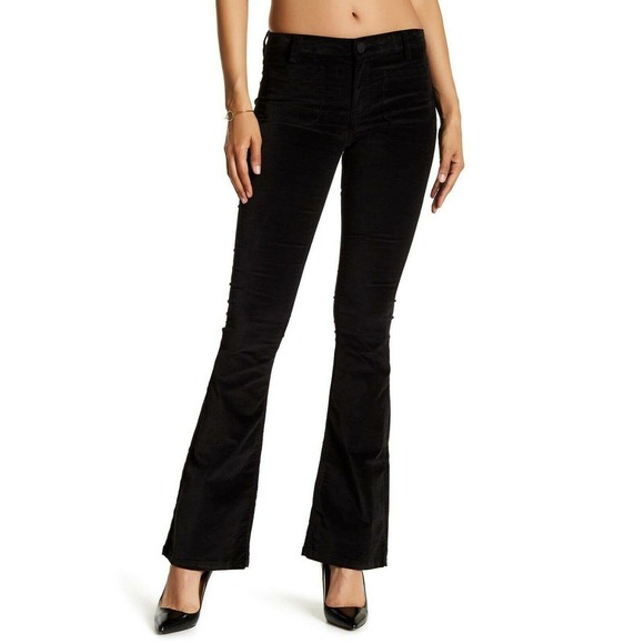 Etienne Marcel Pants - ETIENNE MARCEL velour flare pants black Size 26 NEW